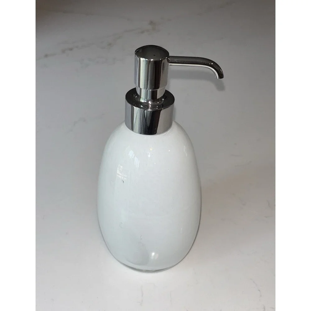 NWOB Labrazel Bianca Italian Hand Blown Glass Pump Soap Dispenser